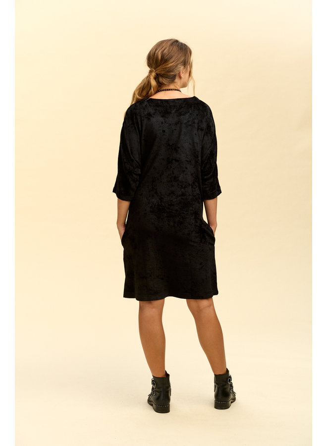 Jaba Oversized Netta Dress in Black Velvet