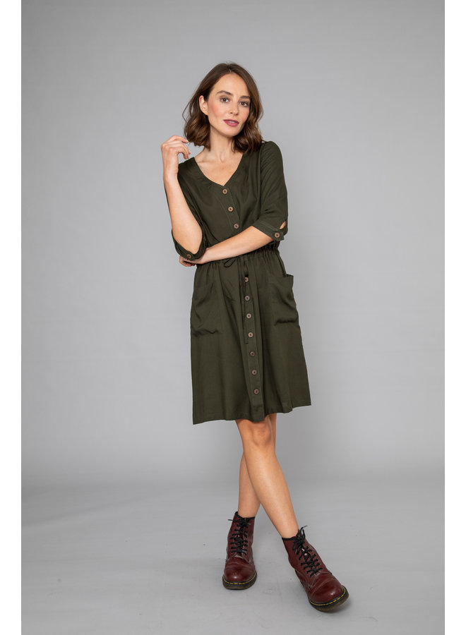 Jaba Polly Dress in Khaki