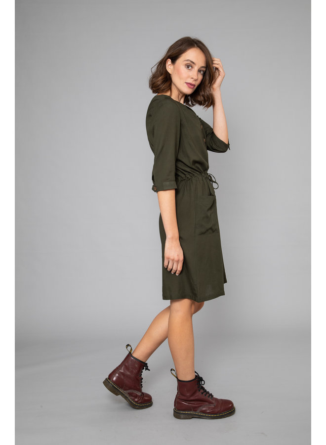 Jaba Polly Dress in Khaki