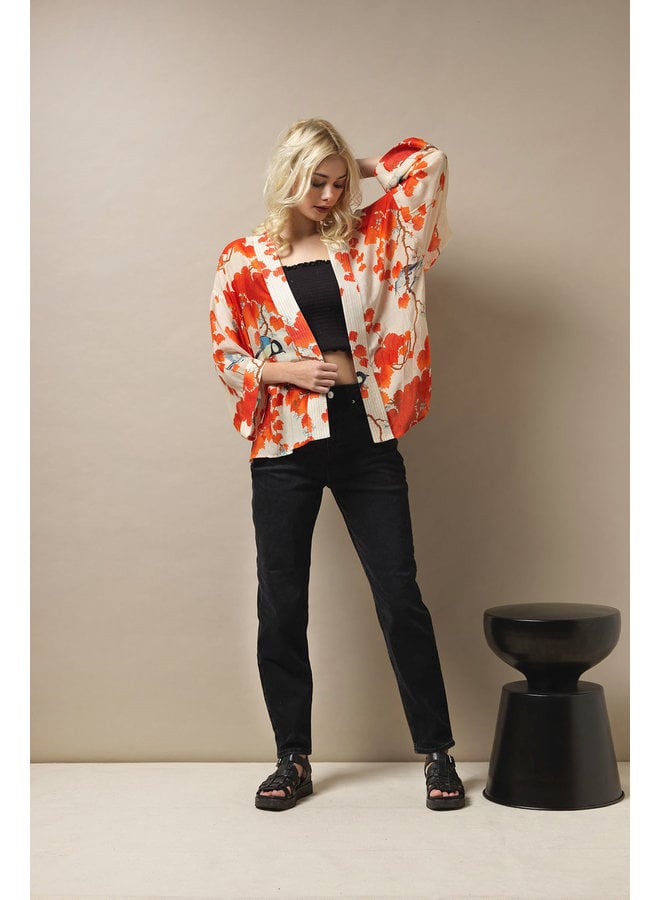 One Hundred Stars Kimono - Acer Red