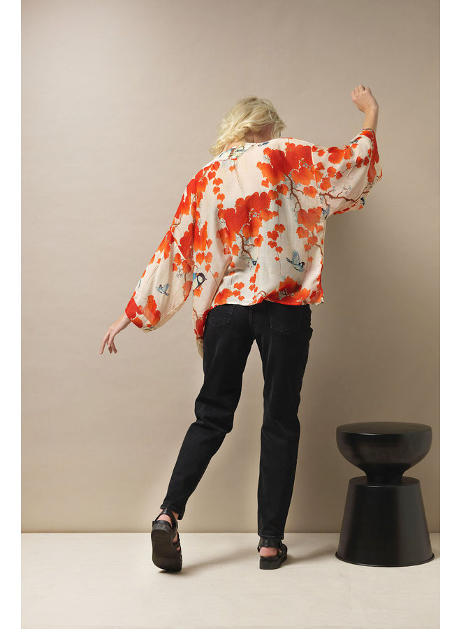 One Hundred Stars Kimono - Acer Red