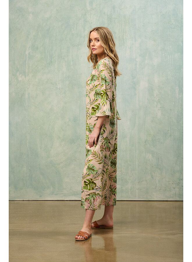 Jaba Kaftan Dress -in Leaf