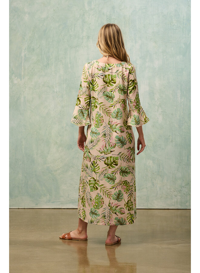 Jaba Kaftan Dress -in Leaf