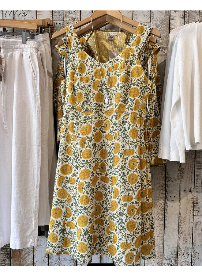Jaba Sun Dress in Yellow Flower