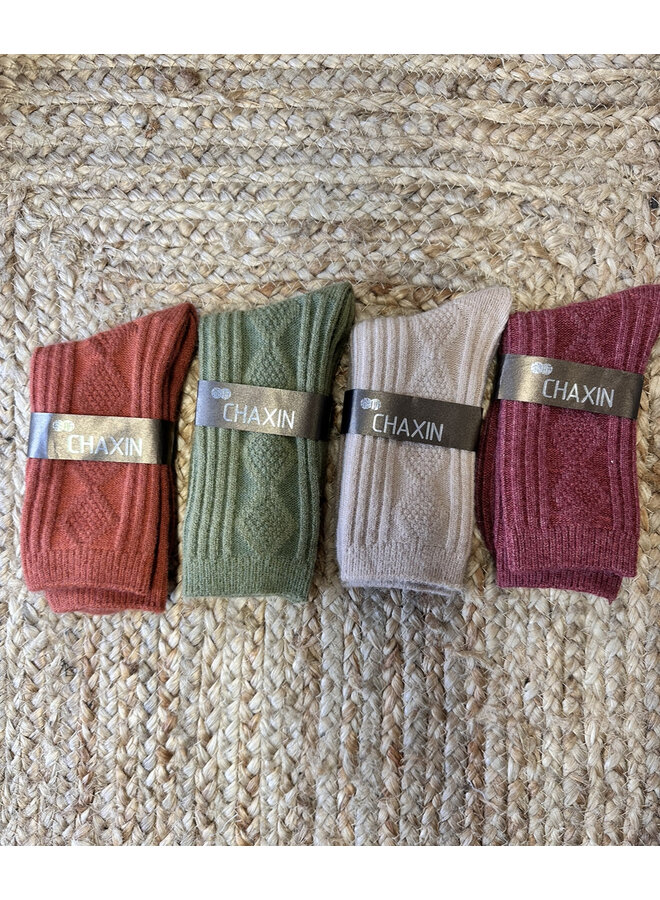 Merino Wool CableKnit Socks