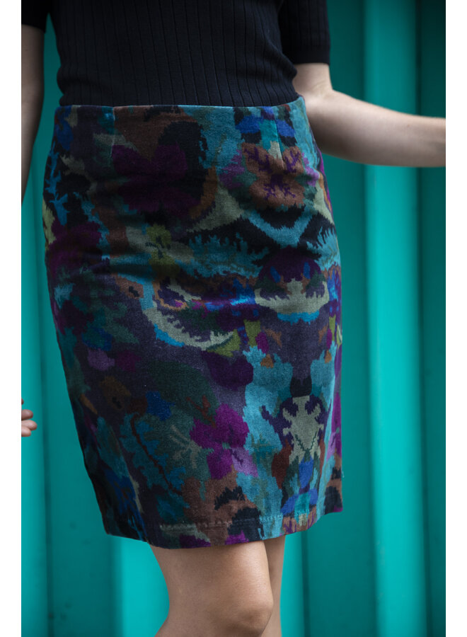 Jaba Velvet Skirt in Kaleido