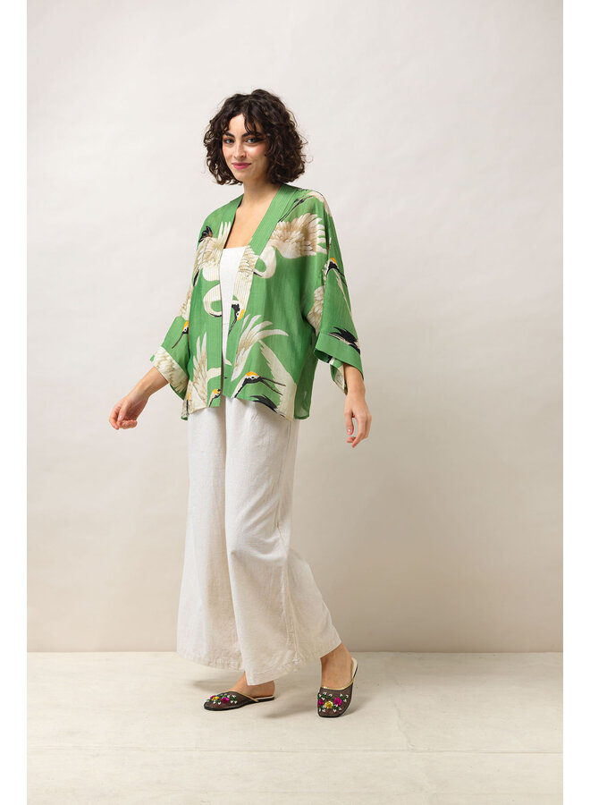 One Hundred Stars Kimono - Stork Pea Green