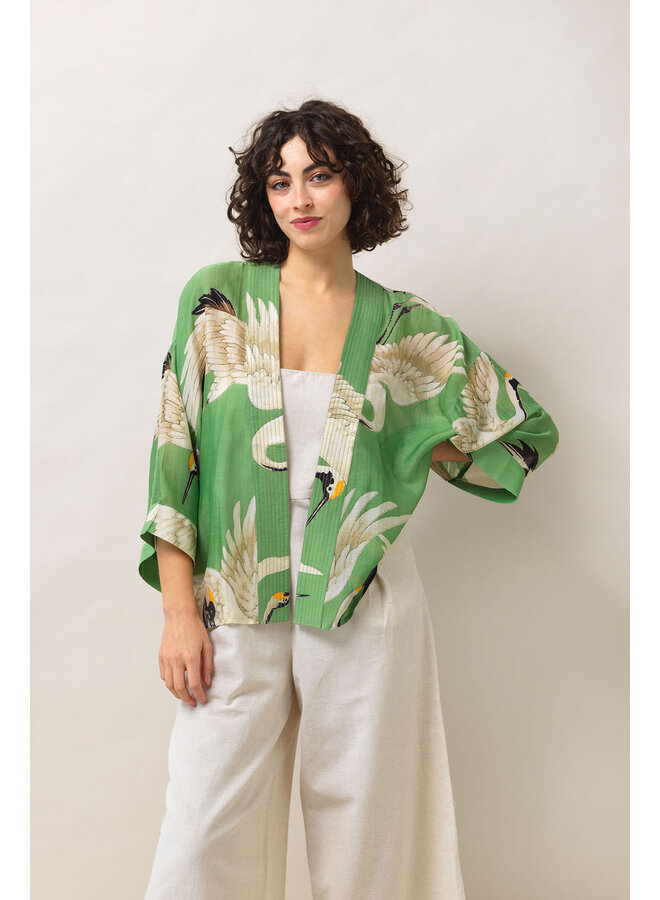 One Hundred Stars Kimono - Stork Pea Green