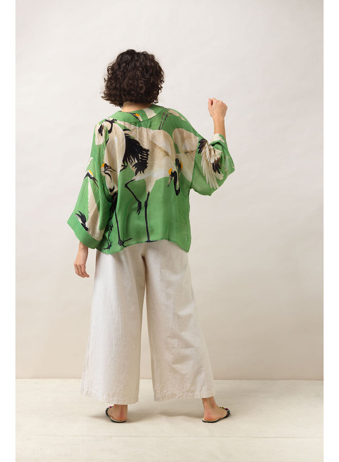One Hundred Stars Kimono - Stork Pea Green