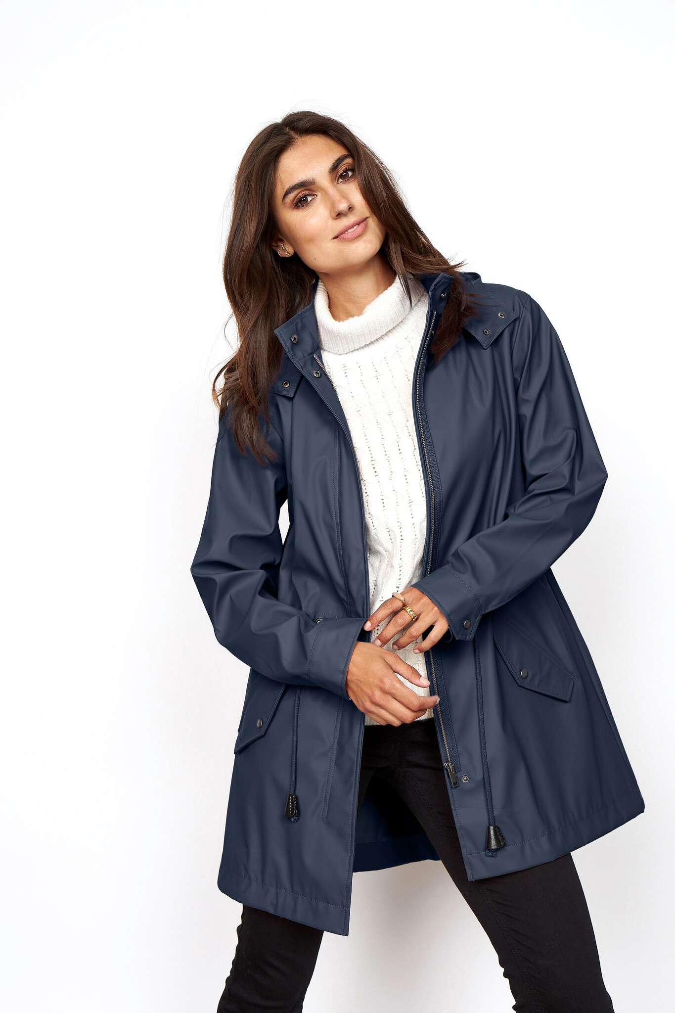 Soya Concept Alexa Rain Jacket in Navy - JABA YARD