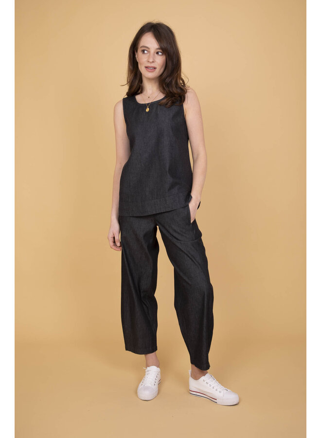 Jaba Katie Top in Charcoal Denim