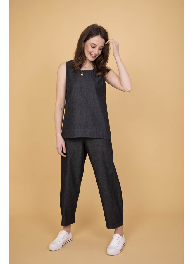 Jaba Katie Top in Charcoal Denim