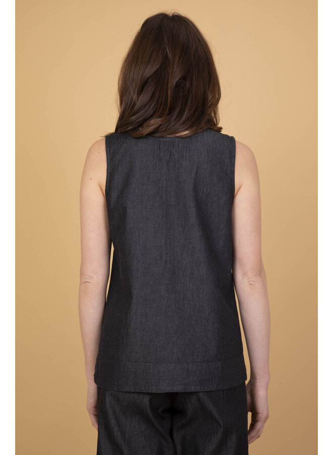 Jaba Katie Top in Charcoal Denim