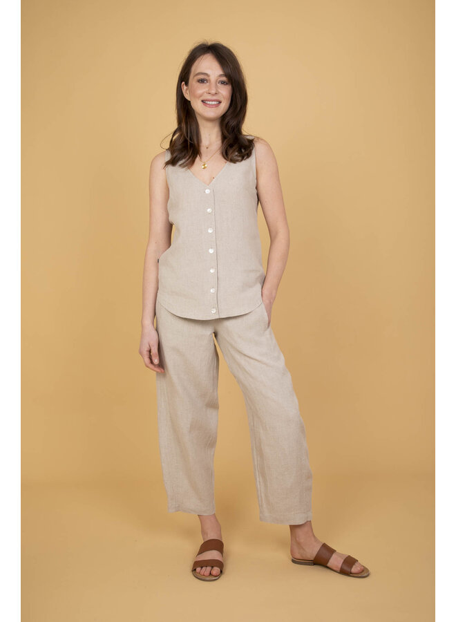 Jaba Lola Linen Top  in Natural