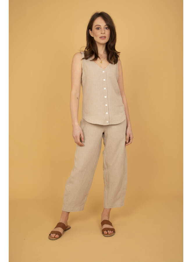 Jaba Lola Linen Top in Natural