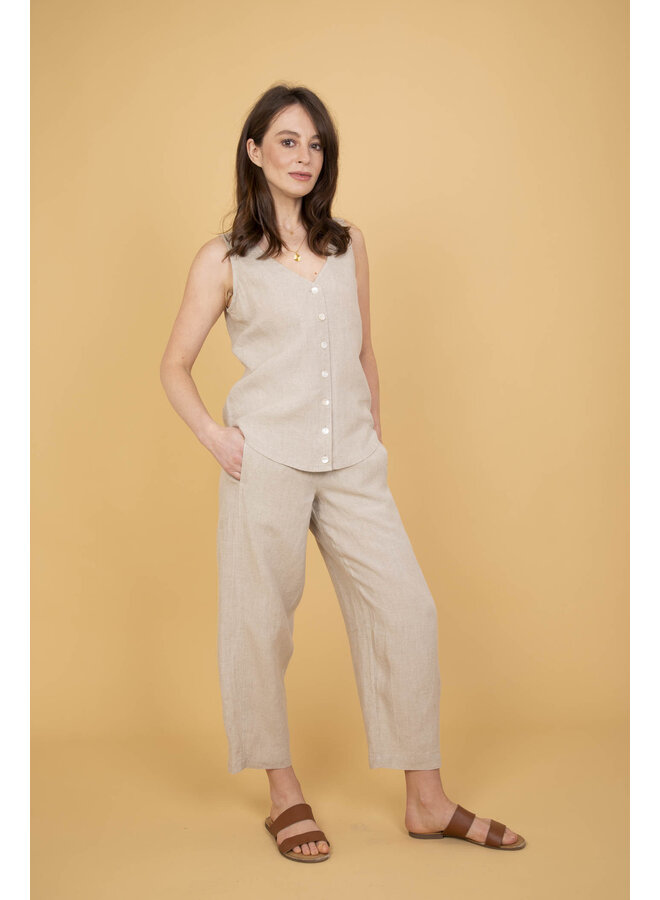 Jaba Lola Linen Top in Natural