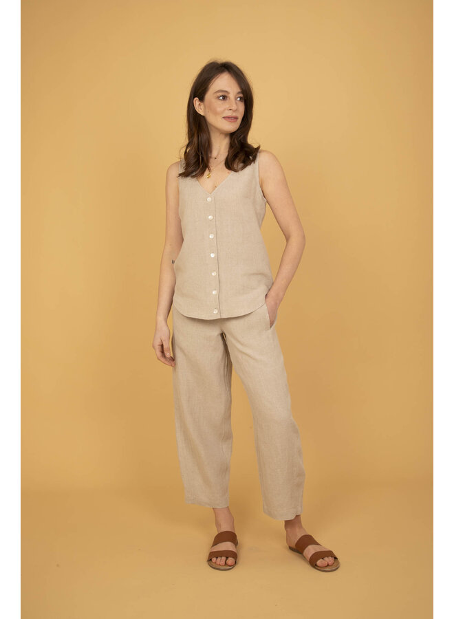 Jaba Lola Linen Top in Natural