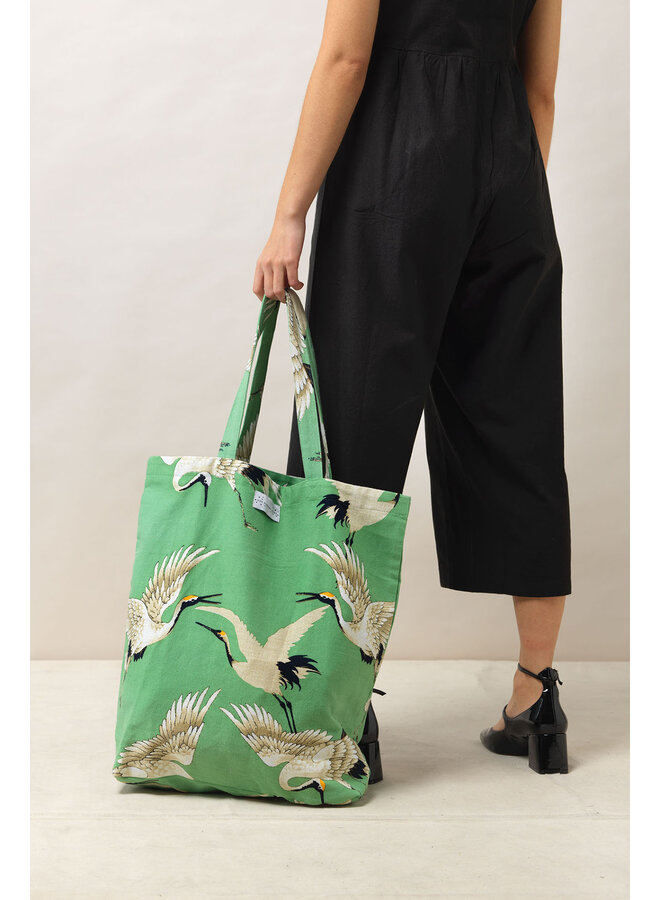 One Hundred Stars Canvas Bag - Stork Pea Green