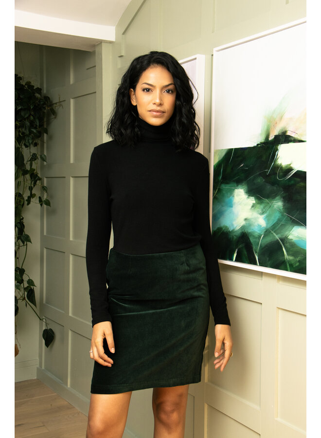 Jaba Velvet Skirt in Emerald