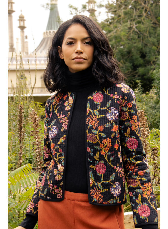 Jaba Reversible Jacket in Dark Flowers