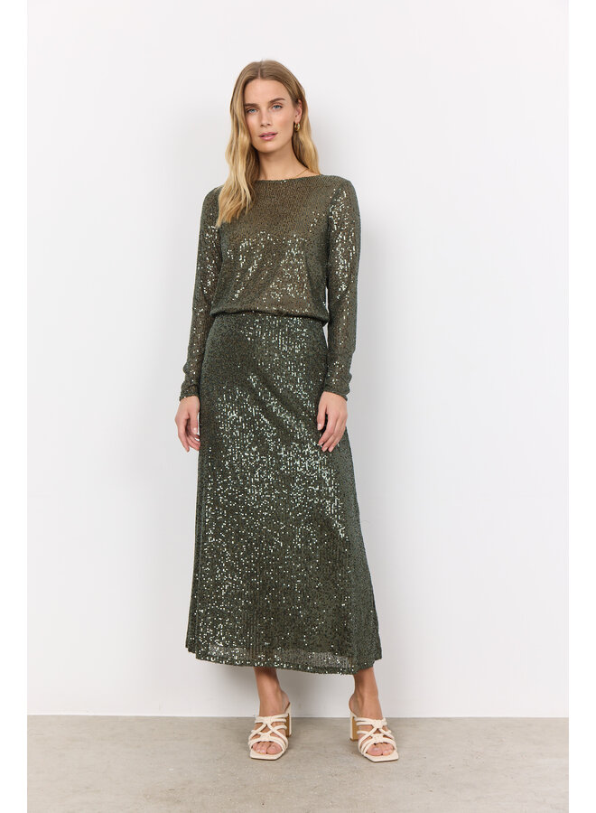 Soya Concept Nanett Skirt in Dark Green