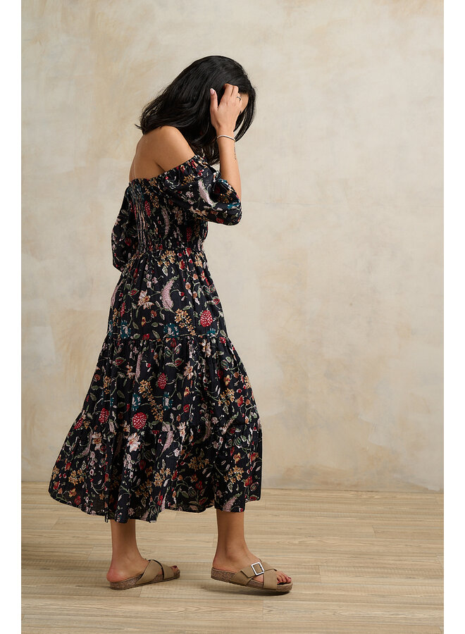 Cala Dress in Black Garden