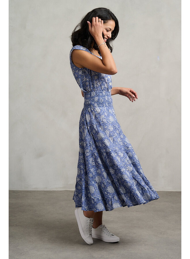 Jaba Tiered Skirt in Jaipur Denim