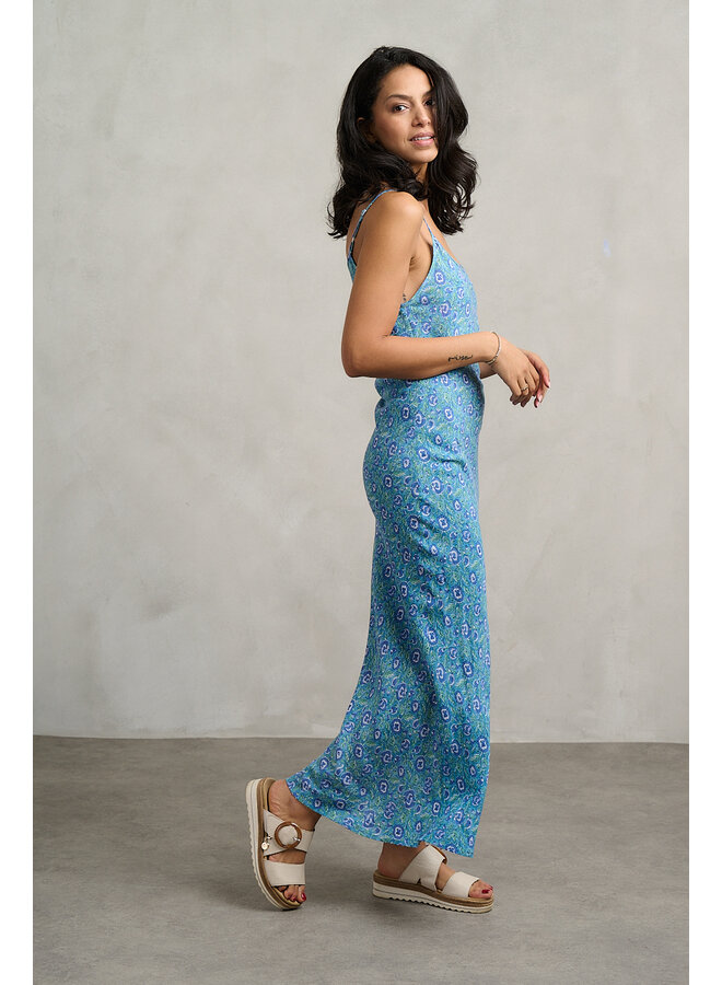 Jaba Bias Maxi Dress in Blue Bloom