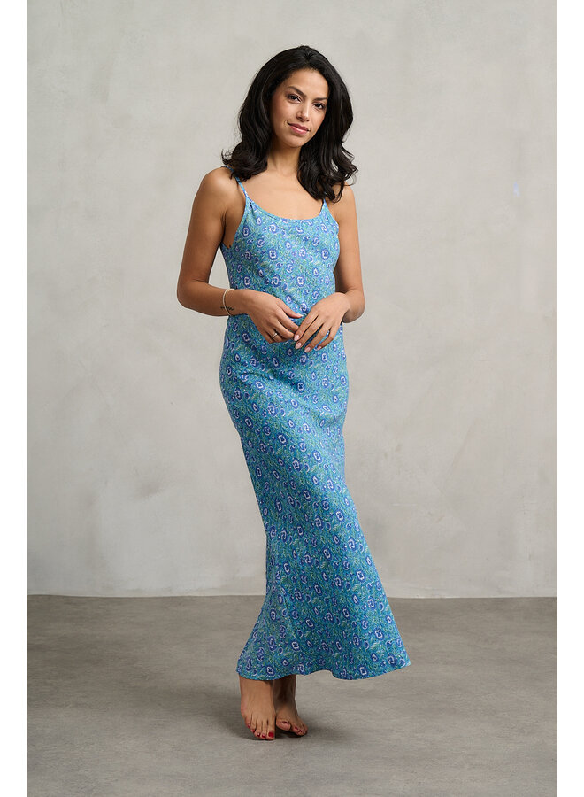Jaba Bias Maxi Dress in Blue Bloom