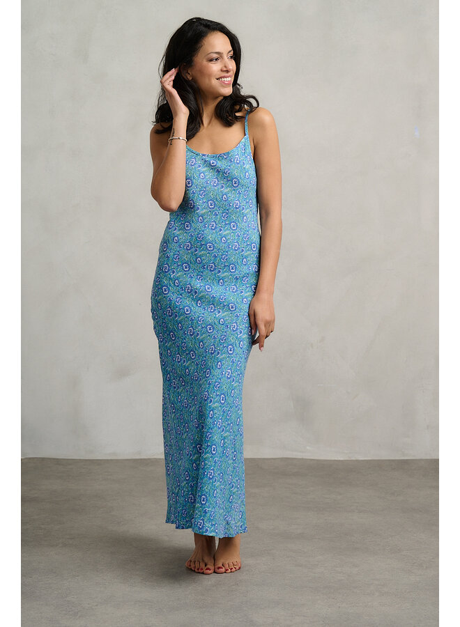 Jaba Bias Maxi Dress in Blue Bloom