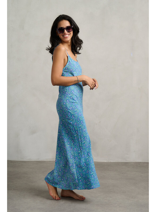 Jaba Bias Maxi Dress in Blue Bloom