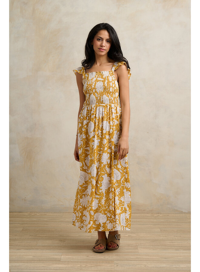 Jaba Phoebe Dress in Jaipur Mustard