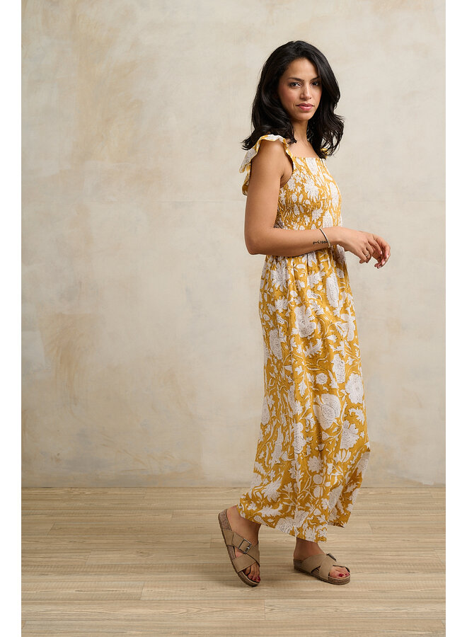Jaba Phoebe Dress in Jaipur Mustard