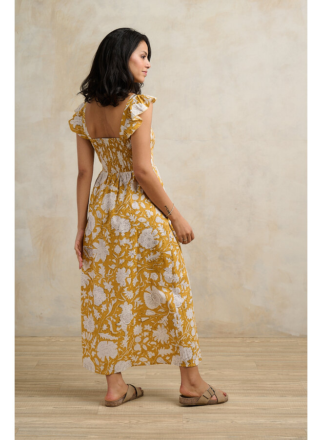 Jaba Phoebe Dress in Jaipur Mustard