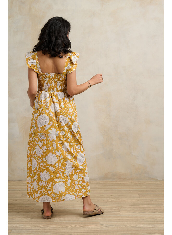 Jaba Phoebe Dress in Jaipur Mustard