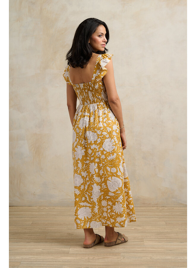 Jaba Phoebe Dress in Jaipur Mustard