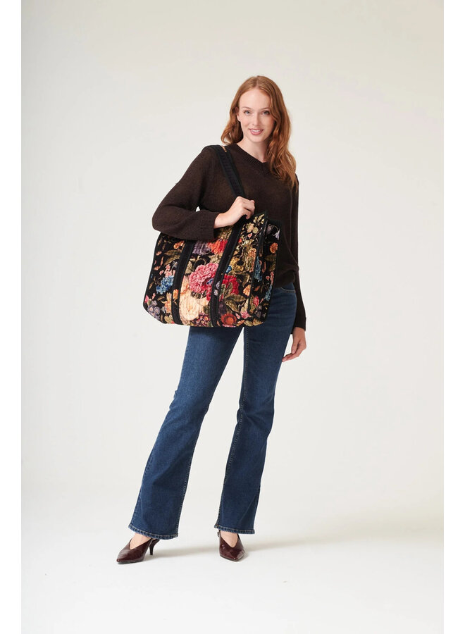 One Hundred Stars Velvet Bag - Primula Black