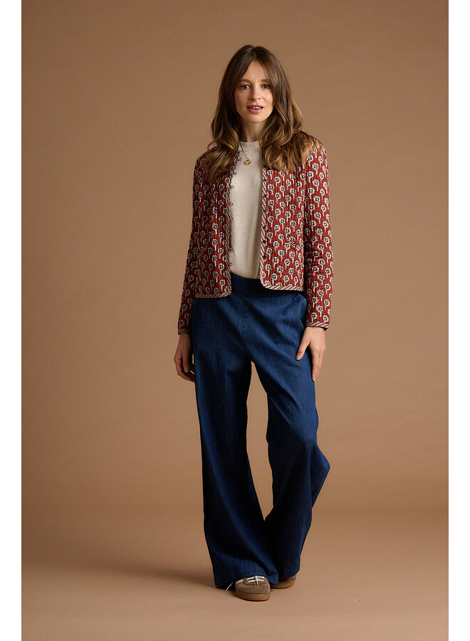 Jaba Quilted Jacket - Rust Daisy