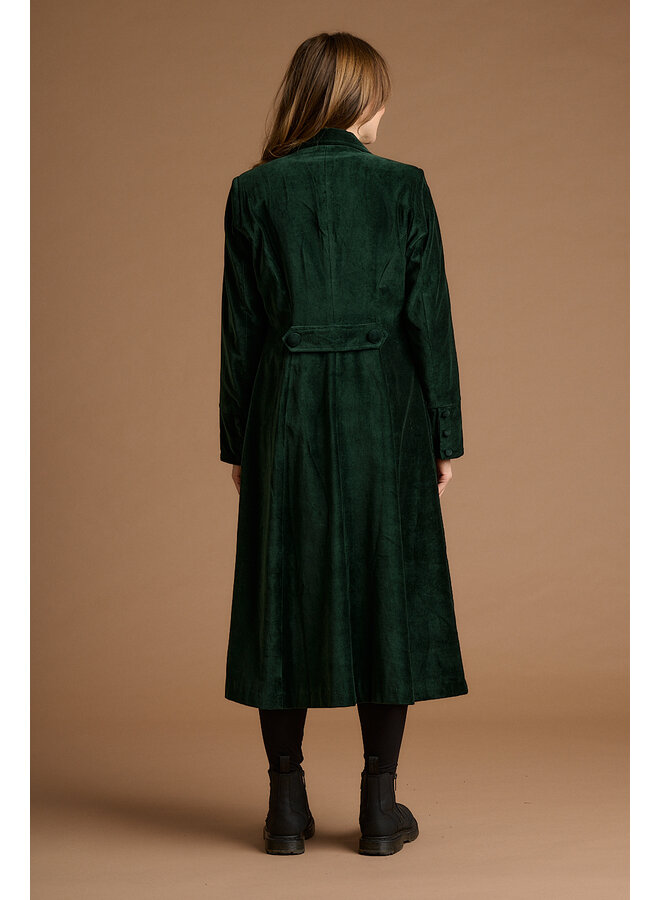 Jaba Elisabeth Velvet Coat in Emerald