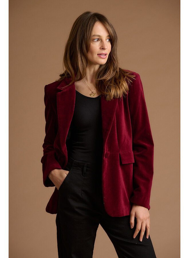 Jaba Velvet Blazer in Wine
