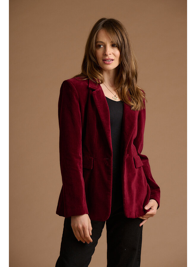 Jaba Velvet Blazer in Wine