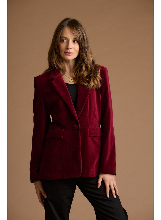 Jaba Velvet Blazer in Wine