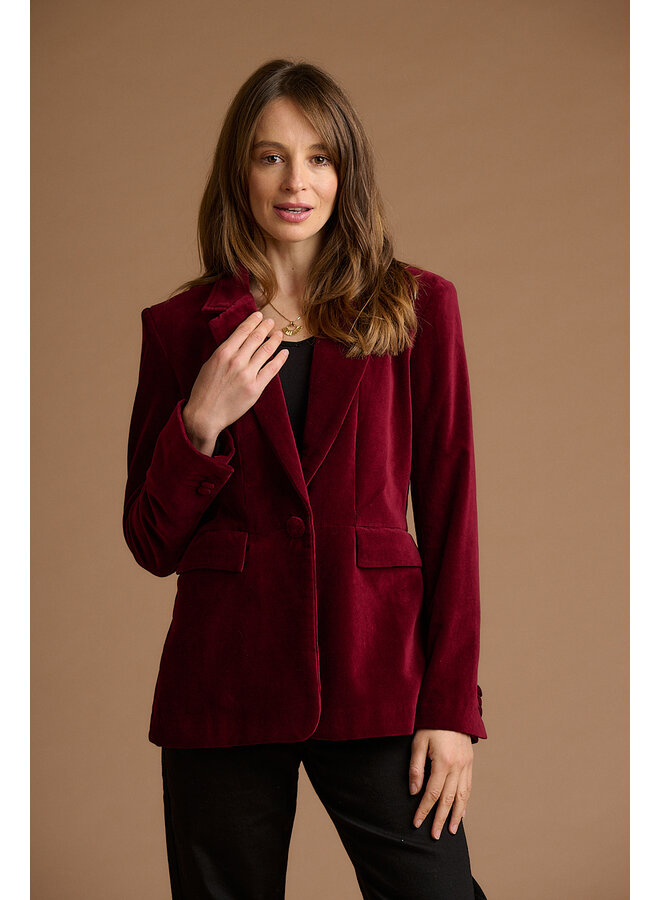 Jaba Velvet Blazer in Wine