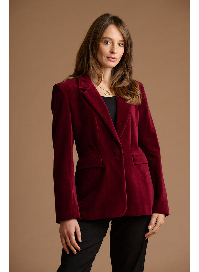 Jaba Velvet Blazer in Wine