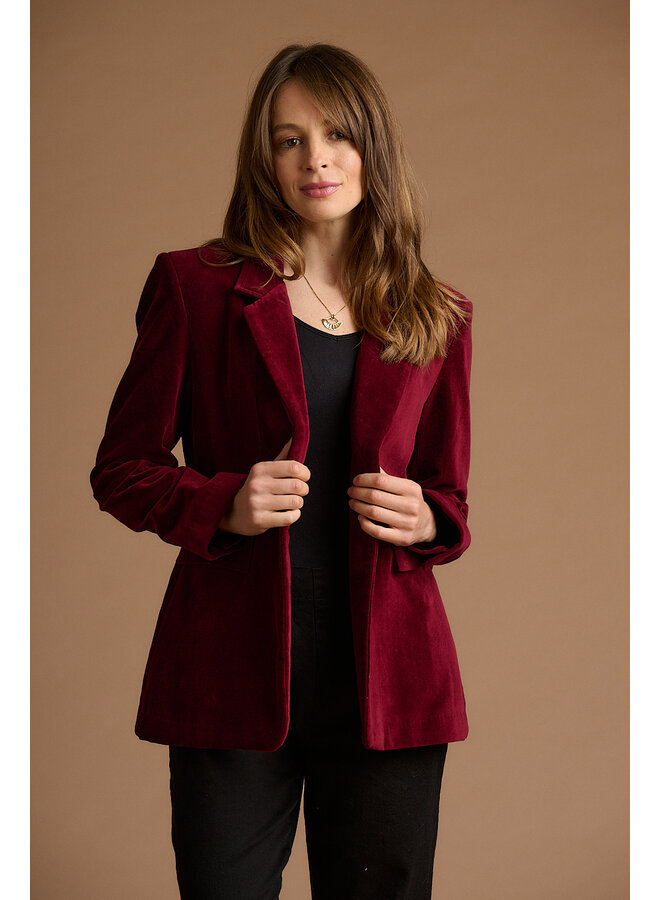 Jaba Velvet Blazer in Wine
