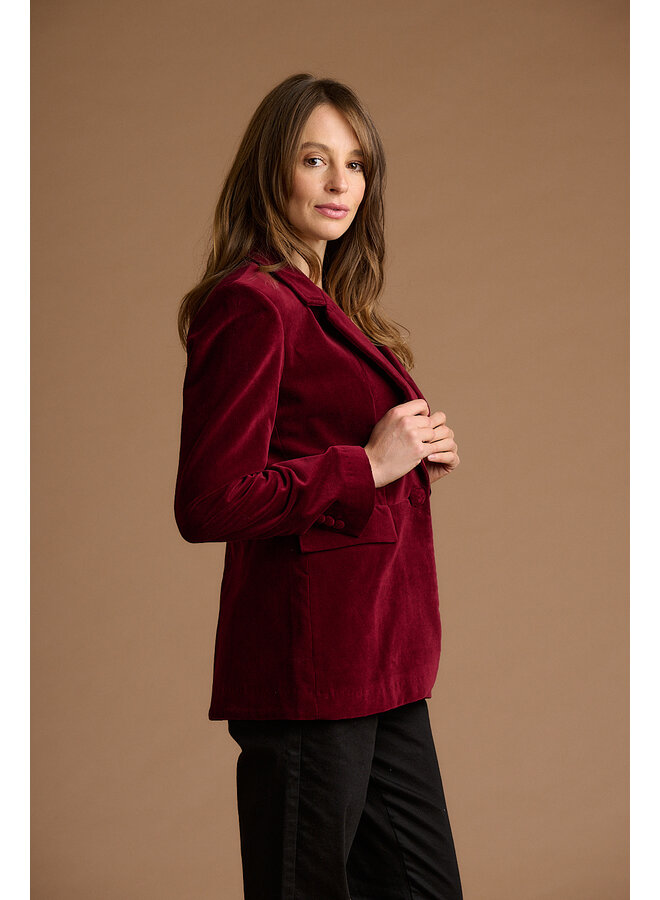 Jaba Velvet Blazer in Wine