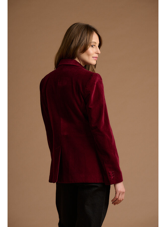 Jaba Velvet Blazer in Wine