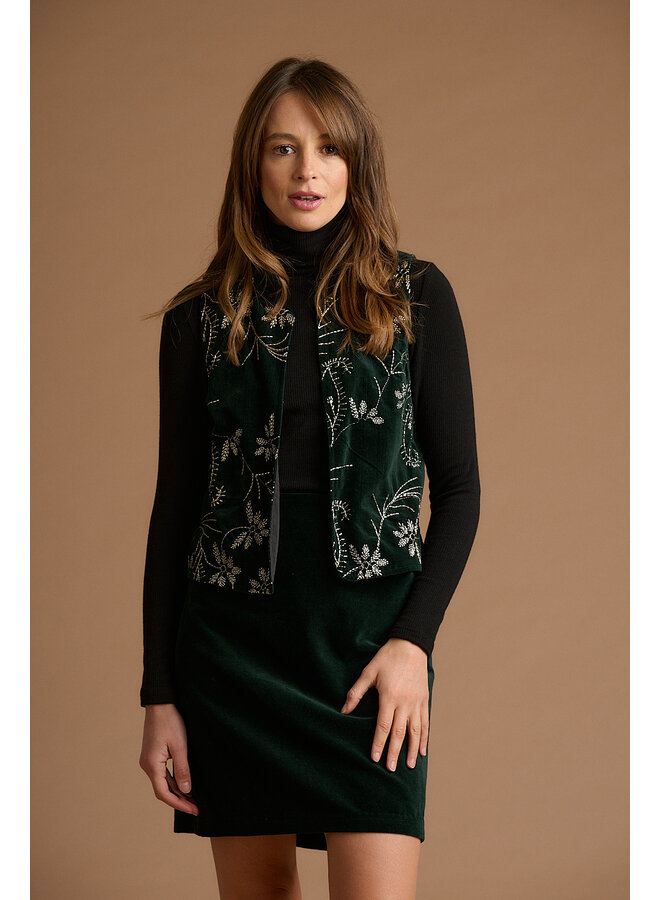 Jaba Embroided Velvet Gilet