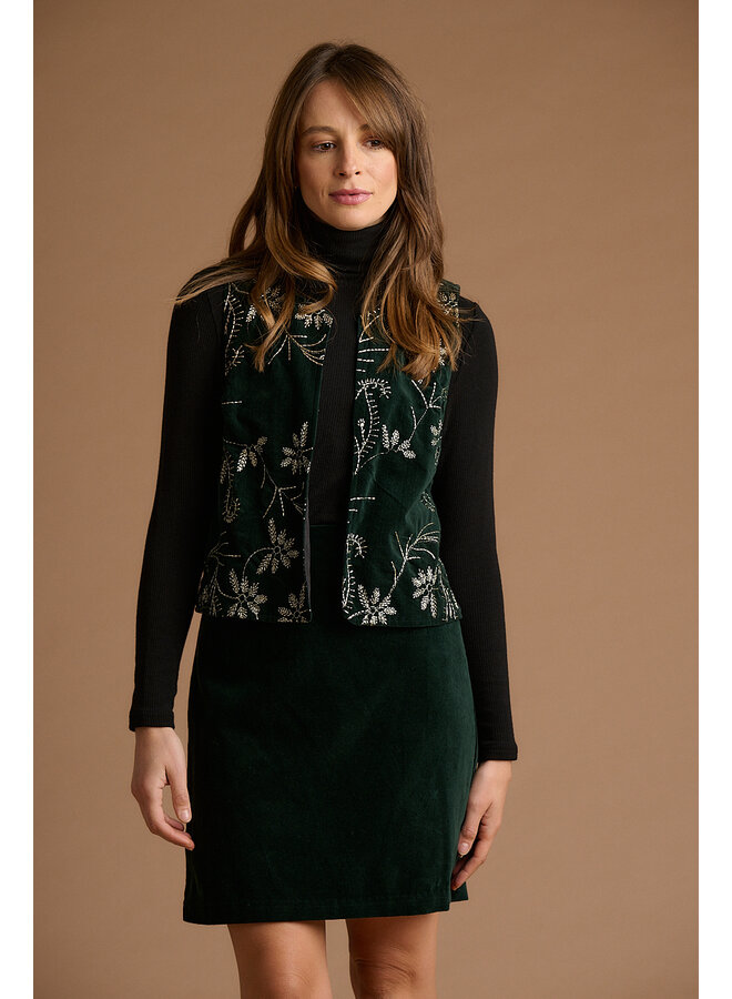 Jaba Embroided Velvet Gilet