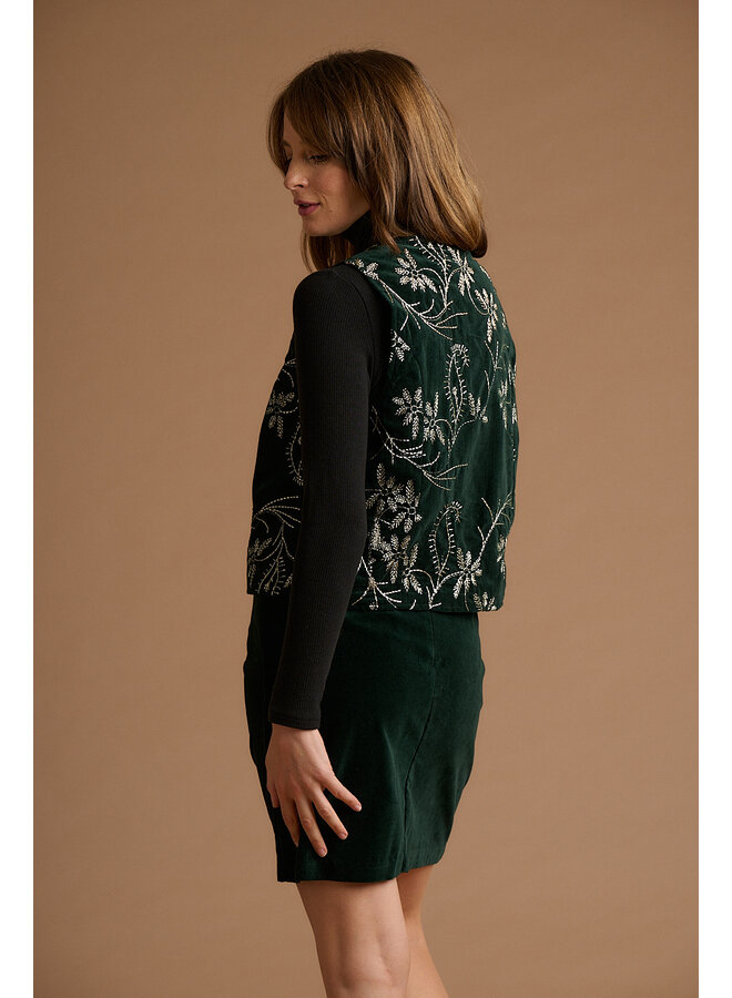 Jaba Embroided Velvet Gilet